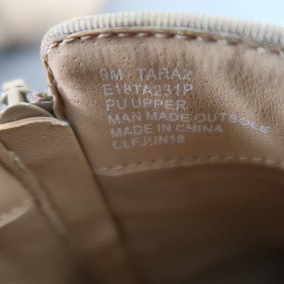 Espirit Shoes Womens 9 Booties Fashion Block Heel Perforated Double Zip Tara Tan - Picture 14 of 15